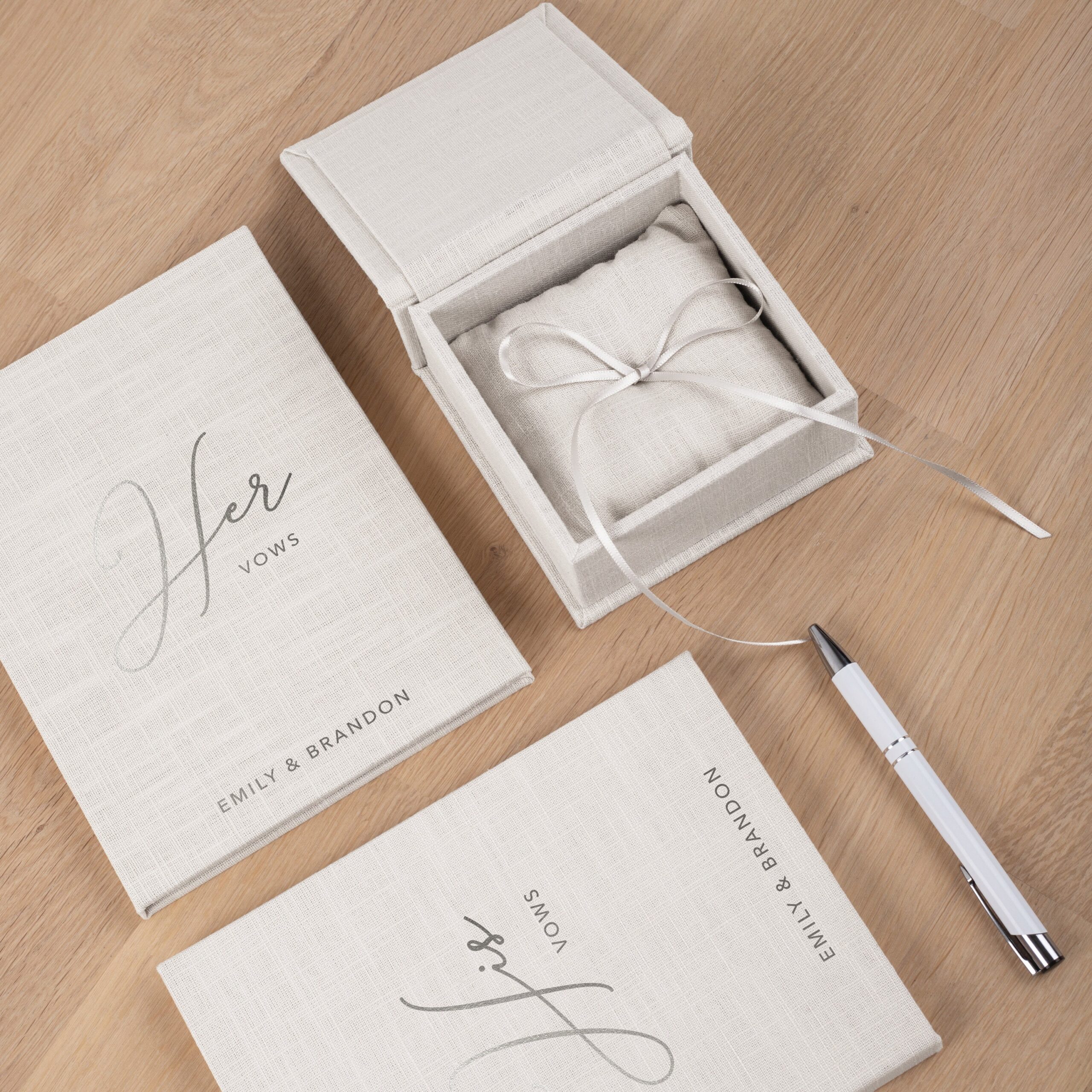 Personalized Ring Box and Two Vow Books - Image 4