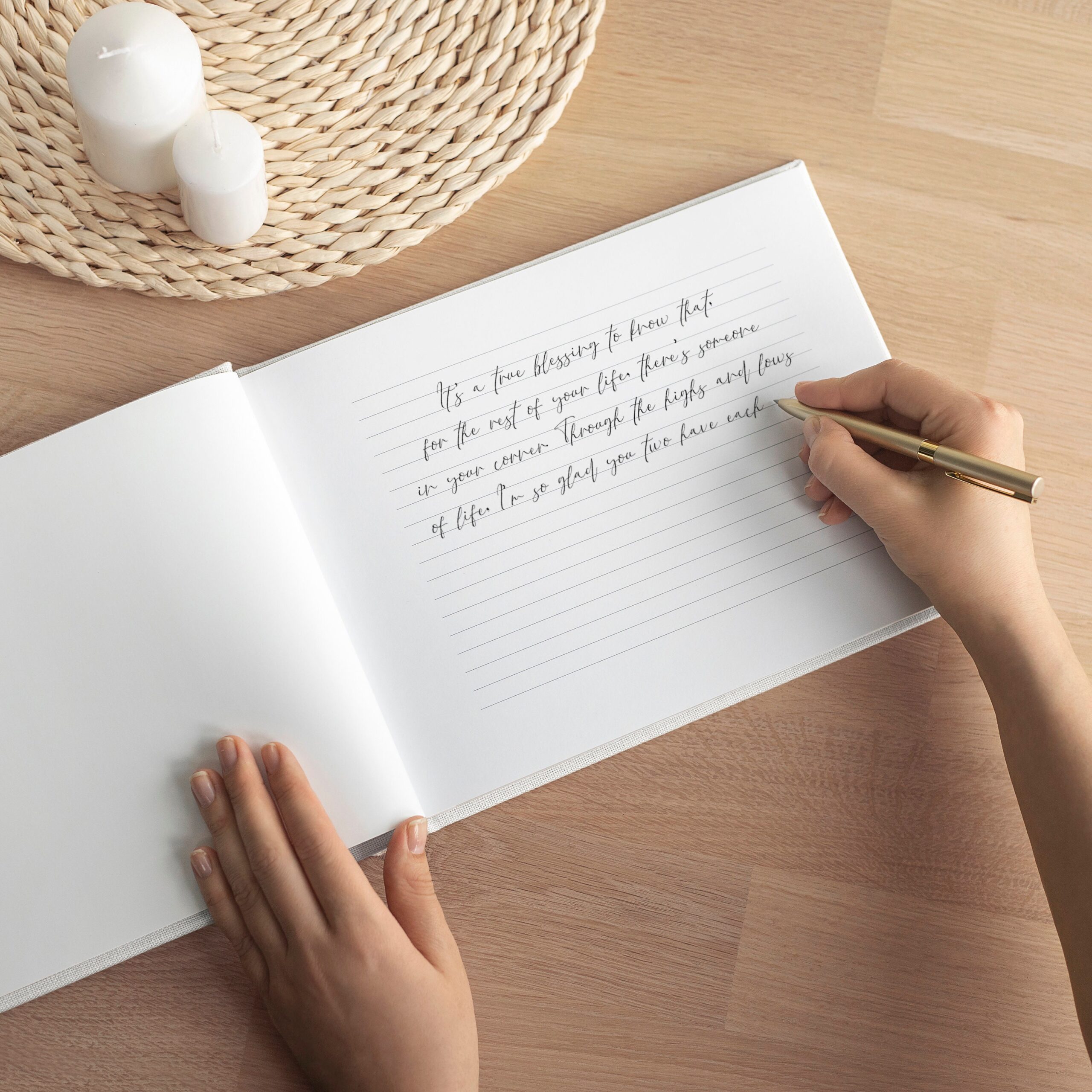 Wedding Guest Book | Blank or Lined Pages (Embossing) - Image 2