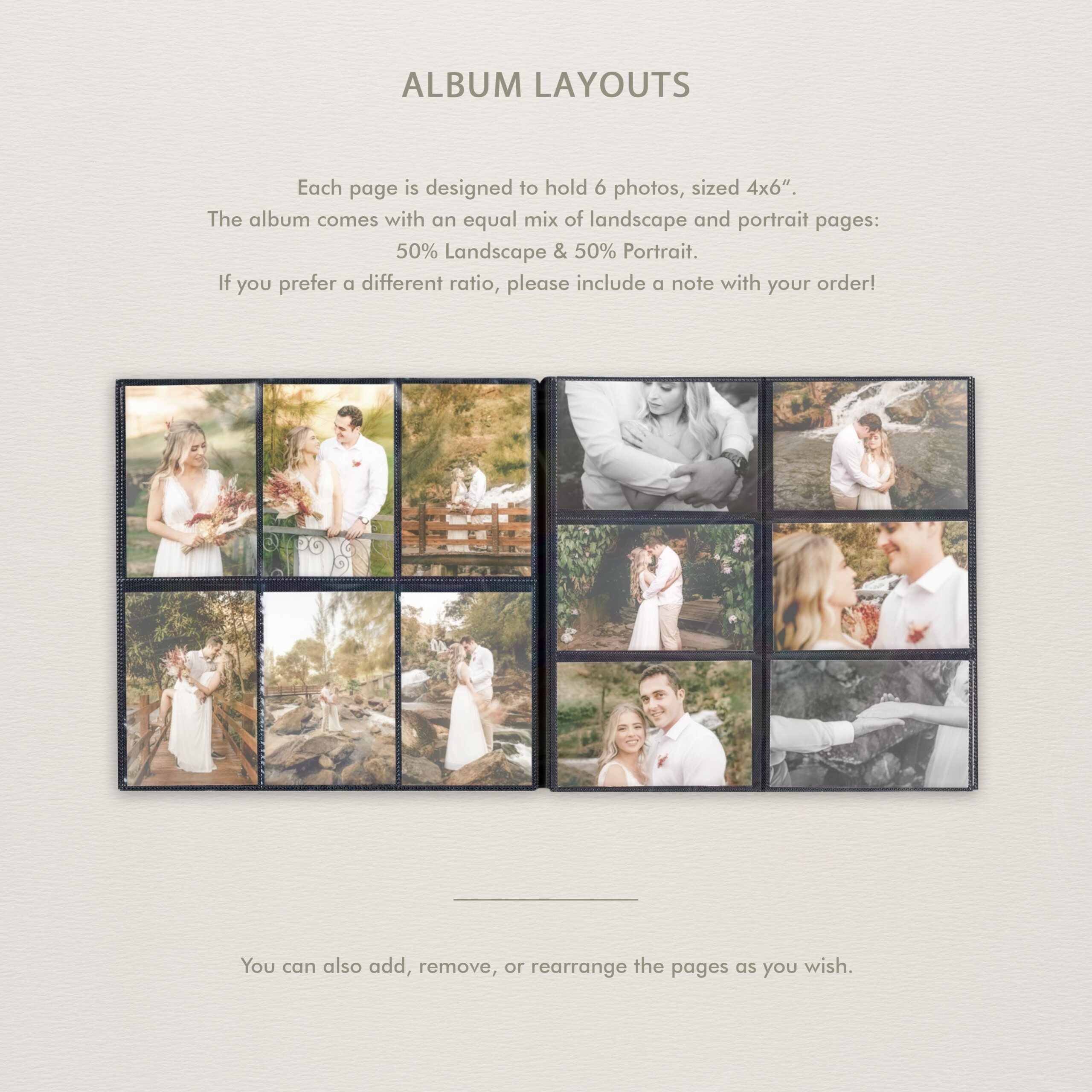 Photo Album with Sleeves for 120-1200 4x6" 10x15cm Photos | Wedding Slip In Album - Image 4