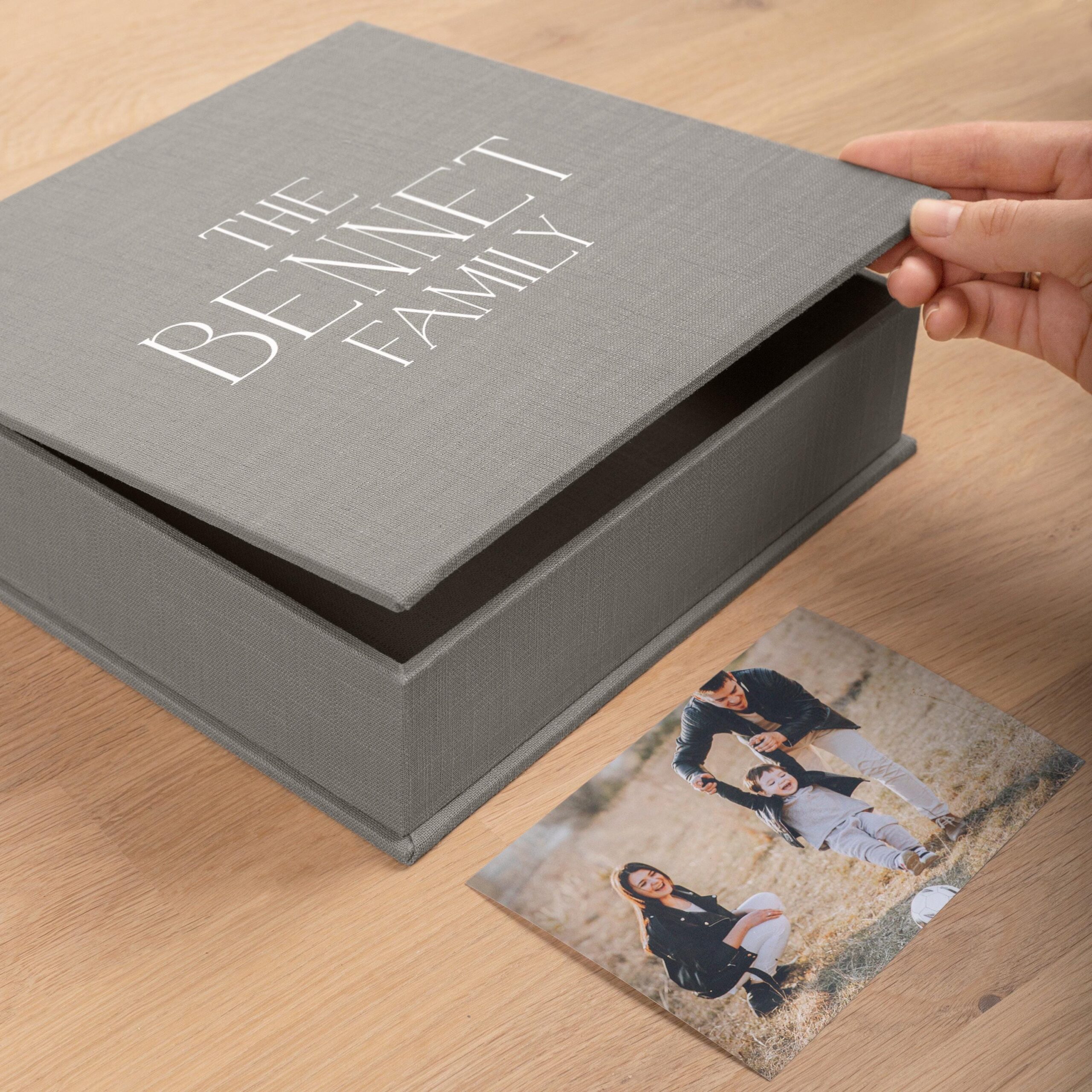 Wedding Keepsake Box | Linen Family Keepsake Box | Personalized Memory Box - Image 3