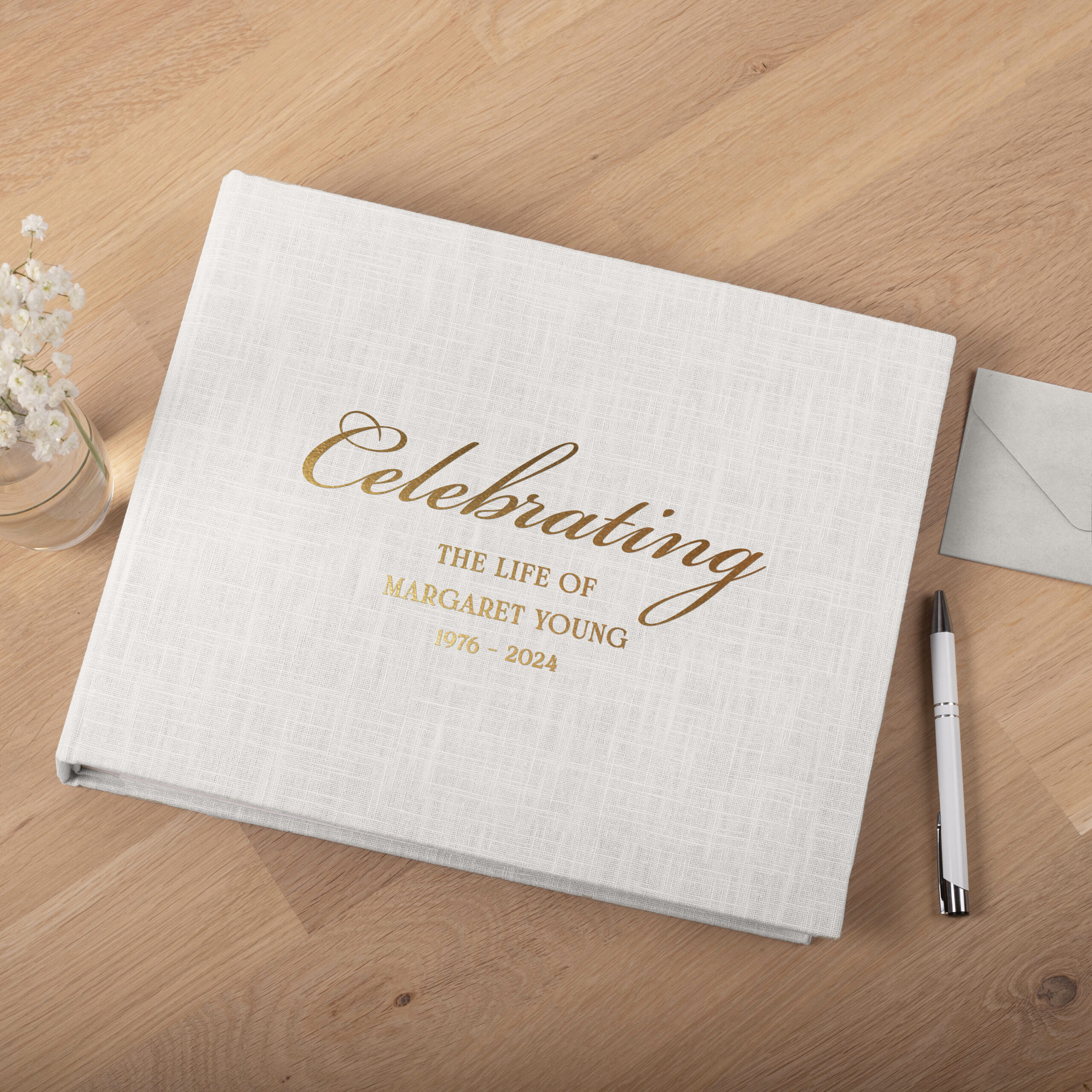 Personalized Memorial Condolence Book | Happy Memories Book