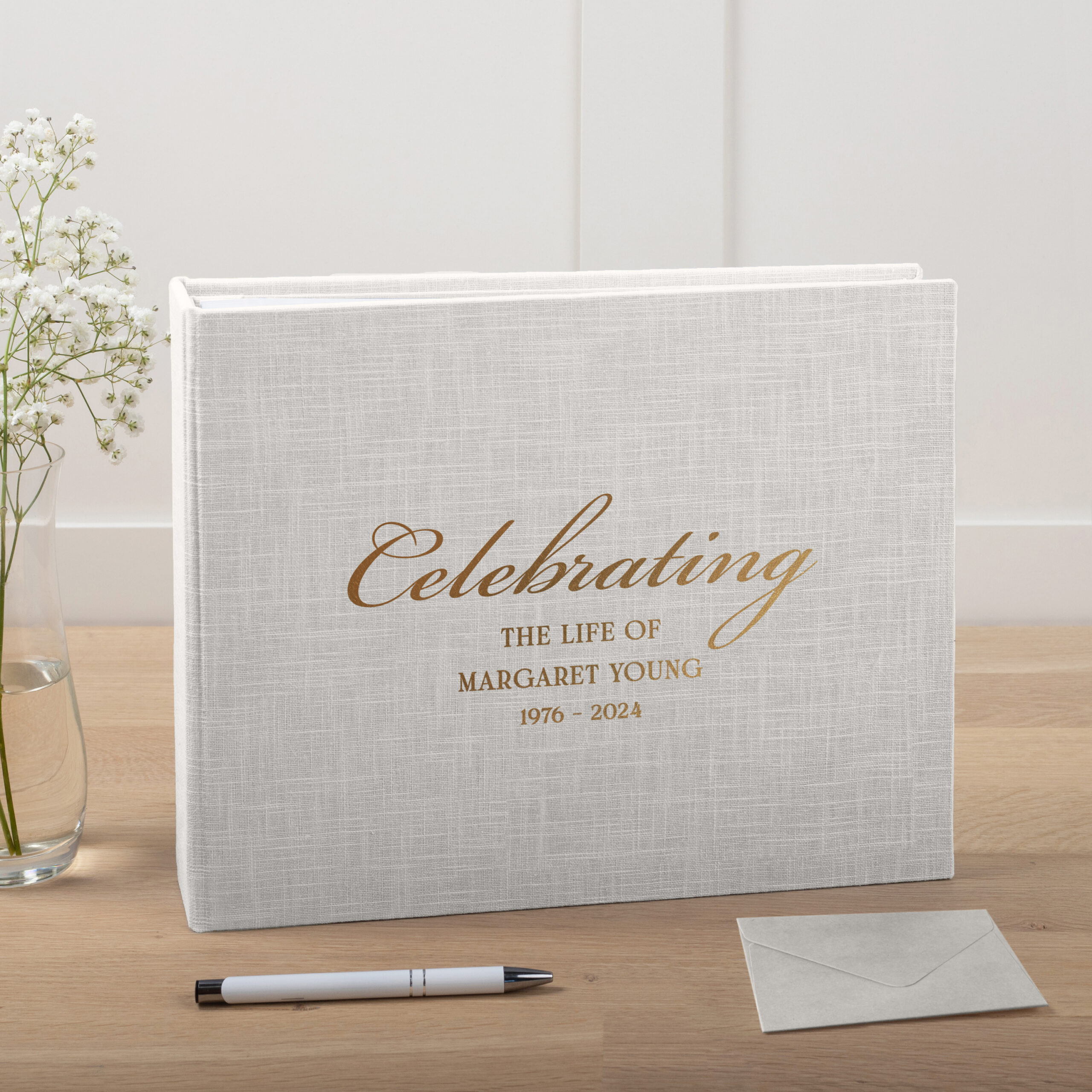 Personalized Memorial Condolence Book | Happy Memories Book - Image 3